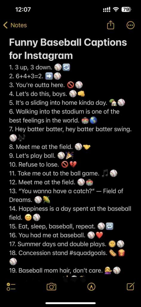 Baseball Captions