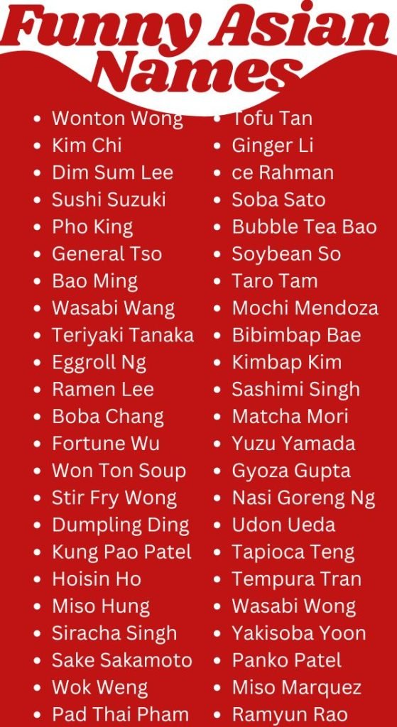 Funny Chinese Names