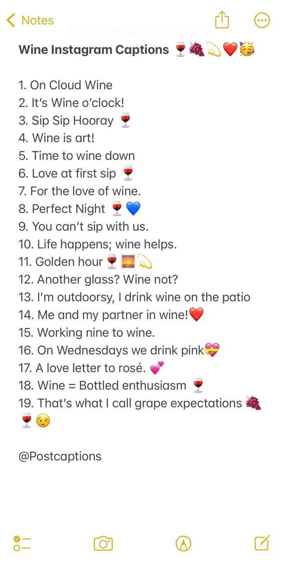 Wine Captions for Instagram